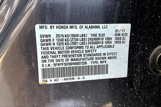 Photo of 2017 Modern Steel Metallic Honda Pilot