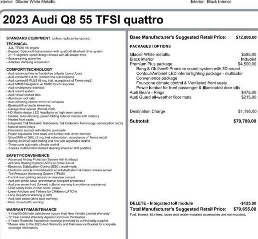Photo of 2023 Glacier White Metallic Audi Q8