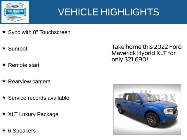 Photo of 2022 Velocity Blue Metallic Ford Maverick