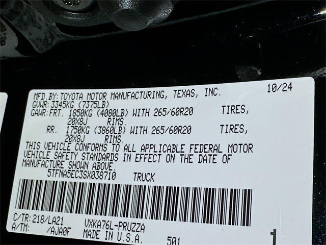 Photo of 2025 Midnight Black Metallic Toyota Tundra