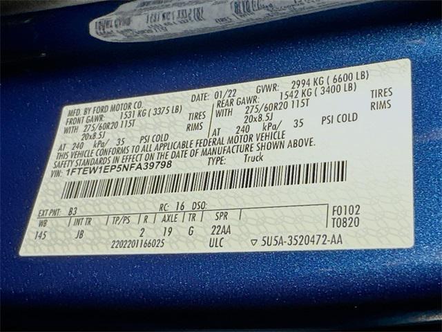 Photo of 2022 Atlas Blue Metallic Ford F-150