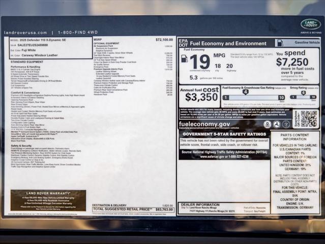 Photo of 2025 Fuji White Land Rover Defender