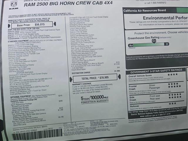 Photo of 2025 Diamond Black Crystal Pearlcoat RAM 2500