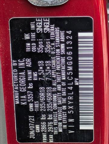 Photo of 2021 Passion Red Tintcoat Kia Sorento