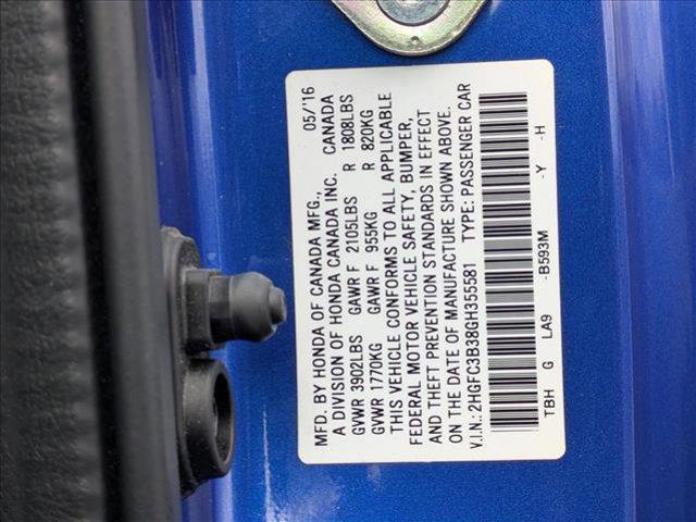 Photo of 2016 Aegean Blue Metallic Honda Civic