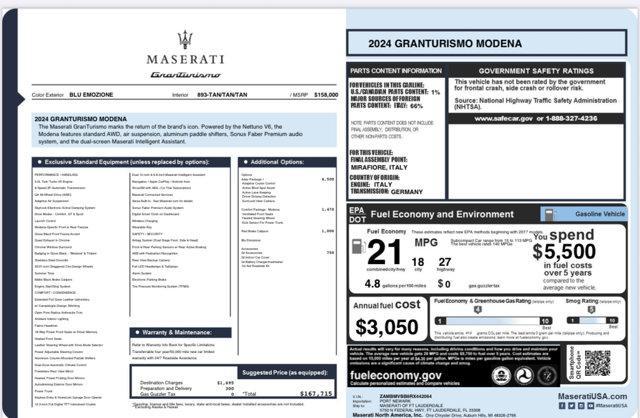 Photo of 2024 Blue Maserati GranTurismo