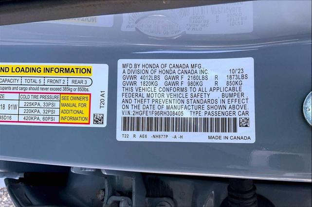 Photo of 2024 Sonic Gray Pearl Honda Civic