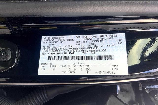 Photo of 2021 Agate Black Metallic Ford F-150