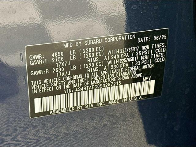 Photo of 2025 COSMIC BLU PRL Subaru Outback
