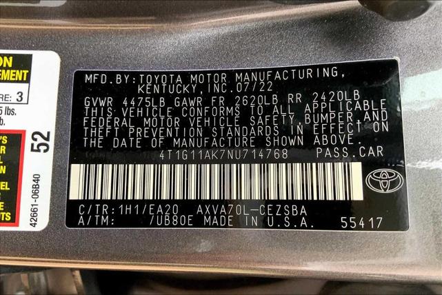 Photo of 2022 Predawn Gray Mica Toyota Camry