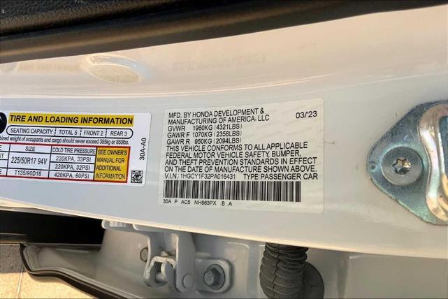 Photo of 2023 Platinum White Pearl Honda Accord