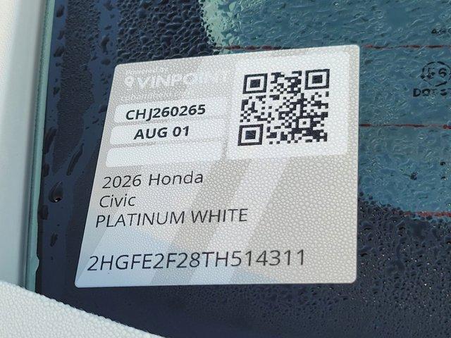 Photo of 2026 Platinum White Pearl Honda Civic