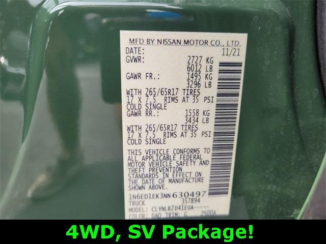 Photo of 2022 Tactical Green Nissan Frontier