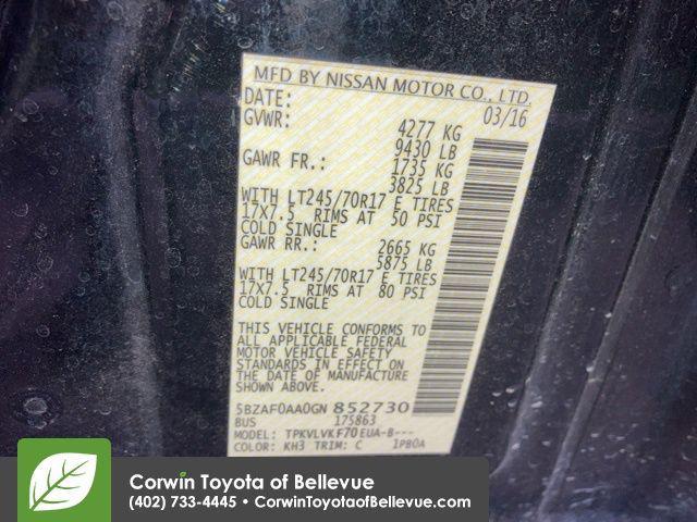 Photo of 2016 Super Black Nissan NV Passenger NV3500 HD