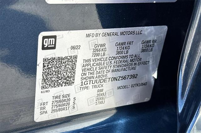 Photo of 2022 Pacific Blue Metallic GMC Sierra 1500