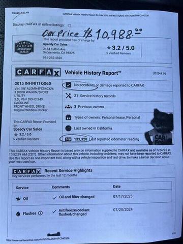 Photo of 2015 Black Obsidian INFINITI QX60