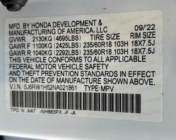 Photo of 2022 Platinum White Pearl Honda CR-V