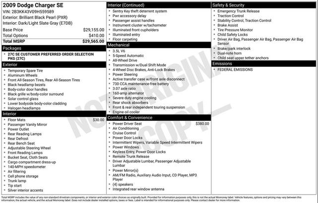Photo of 2009 Brilliant Black Crystal PC/Light Graystone PC Dodge Charger