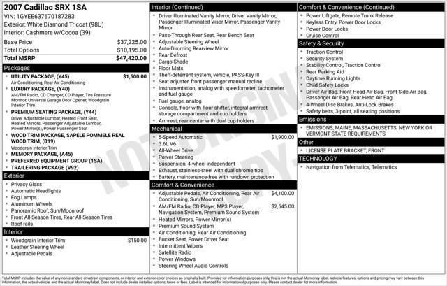 2007 Cadillac SRX