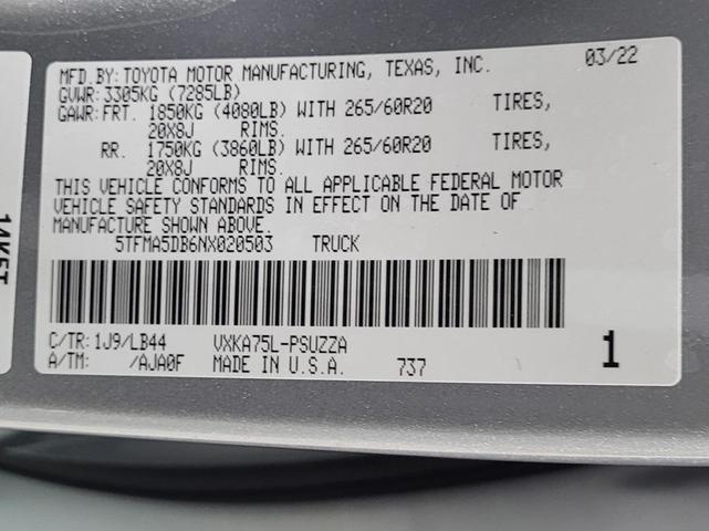 Photo of 2022 Celestial Silver Metallic Toyota Tundra