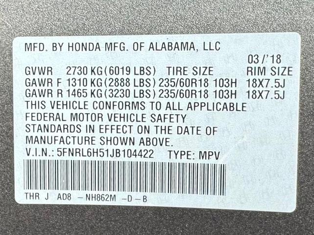 Photo of 2018 Gray Honda Odyssey