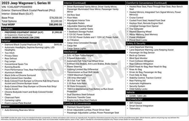 Photo of 2023 Diamond Black Crystal Pearlcoat Jeep Wagoneer L