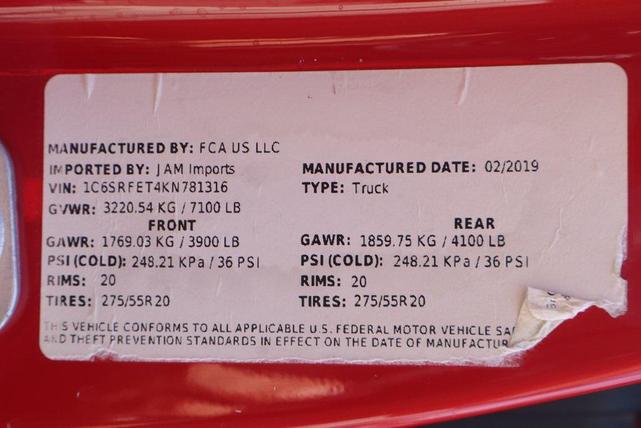 Photo of 2019 Flame Red Clearcoat RAM 1500