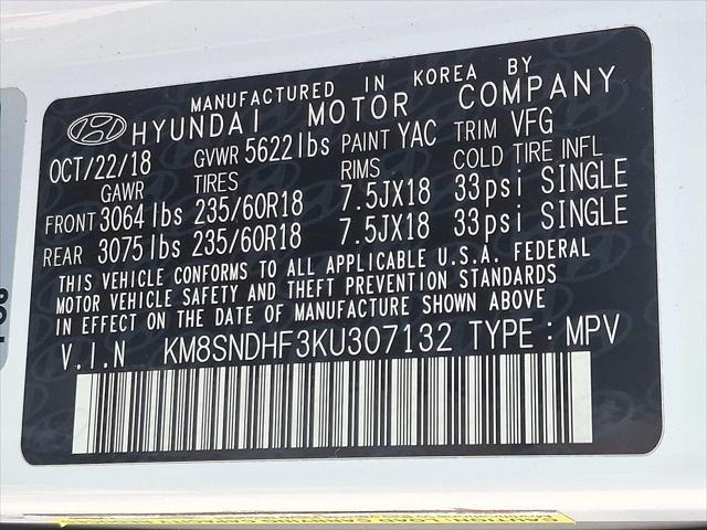 Photo of 2019 Monaco White Hyundai Santa Fe XL