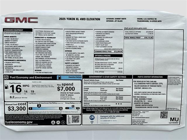 Photo of 2025 Summit White GMC Yukon XL