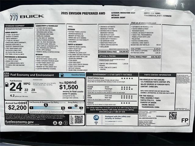 Photo of 2025 Moonstone Gray Metallic Buick Envision