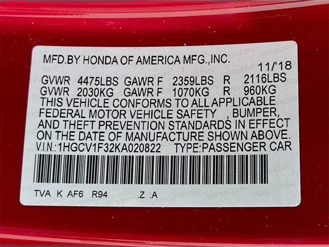 Photo of 2019 San Marino Red Honda Accord