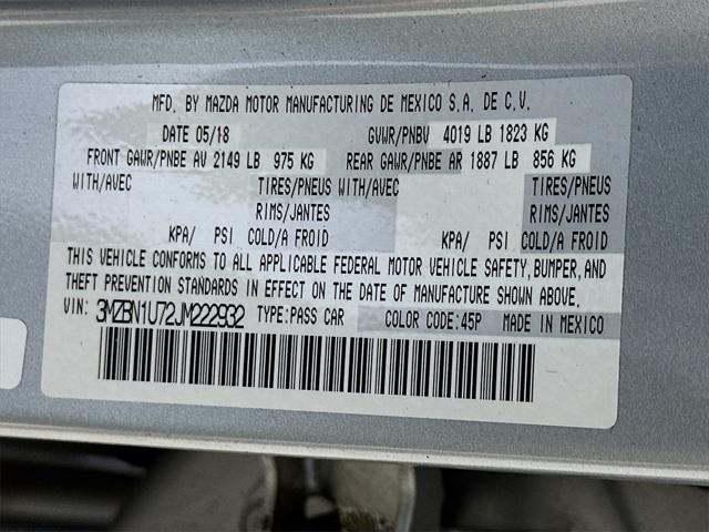 Photo of 2018 Sonic Silver Metallic Mazda Mazda3