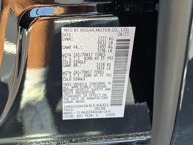 Photo of 2025 Super Black Nissan Frontier