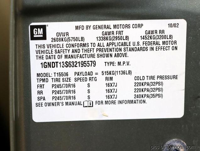 Photo of 2003 Silver Green Metallic Chevrolet Trailblazer