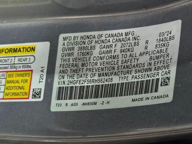 Photo of 2024 Lunar Silver Metallic Honda Civic