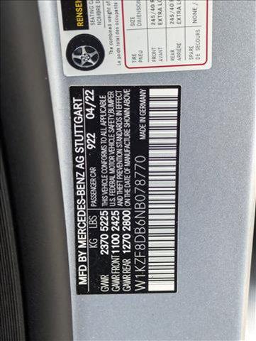 Photo of 2022 Cirrus Silver Metallic Mercedes-Benz E-Class
