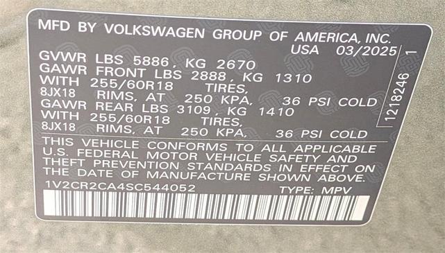 Photo of 2025 Avocado Green Pearl Volkswagen Atlas