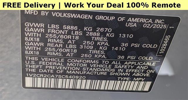Photo of 2025 Pure Gray Volkswagen Atlas