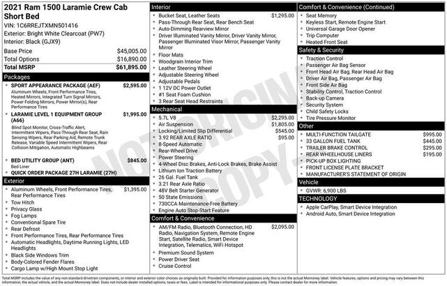 Photo of 2021 Bright White Clearcoat RAM 1500