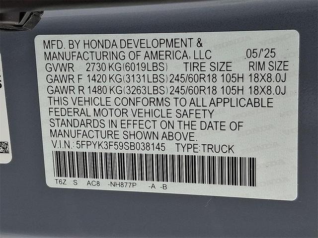 Photo of 2025 Sonic Gray Pearl Honda Ridgeline