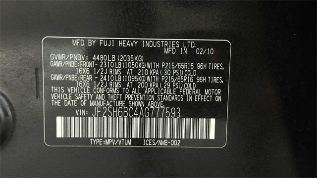 Photo of 2010 Obsidian Black Pearl Subaru Forester