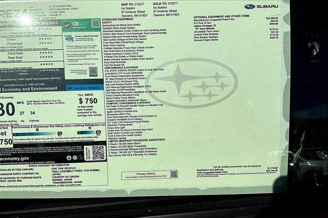 Photo of 2025 Pure Red Subaru Impreza