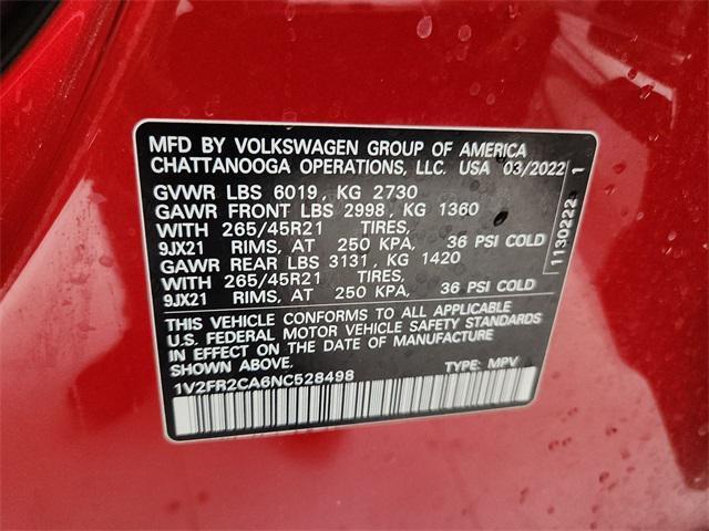 Photo of 2022 Aurora Red Metallic Volkswagen Atlas