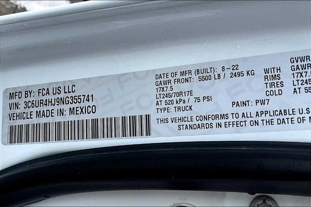 Photo of 2022 Bright White Clearcoat RAM 2500