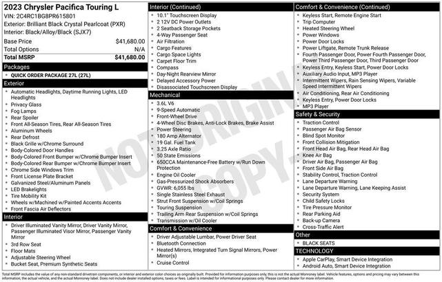 Photo of 2023 Brilliant Black Crystal Pearlcoat Chrysler Pacifica