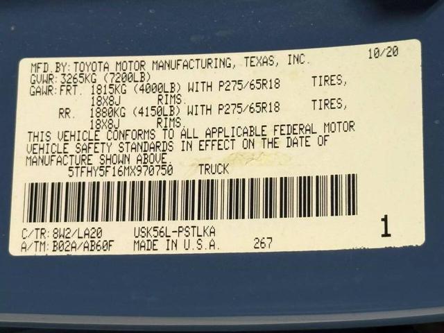 Photo of 2021 Blue Toyota Tundra