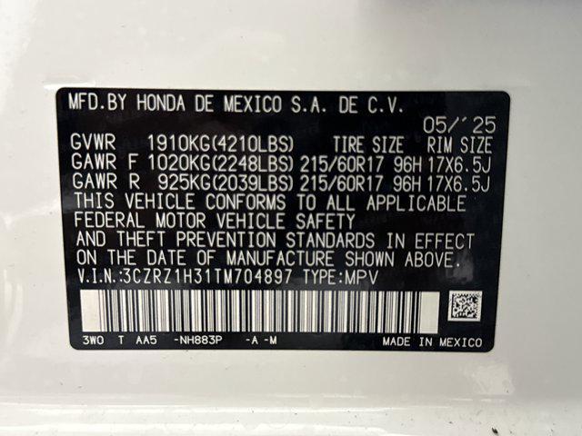 Photo of 2026 Platinum White Pearl Honda HR-V