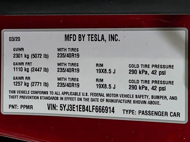 Photo of 2020 Red Multi-Coat Tesla Model 3