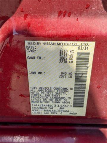 Photo of 2014 Cayenne Red Metallic Nissan Altima