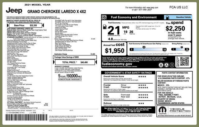Photo of 2021 Diamond Black Crystal Pearlcoat Jeep Grand Cherokee